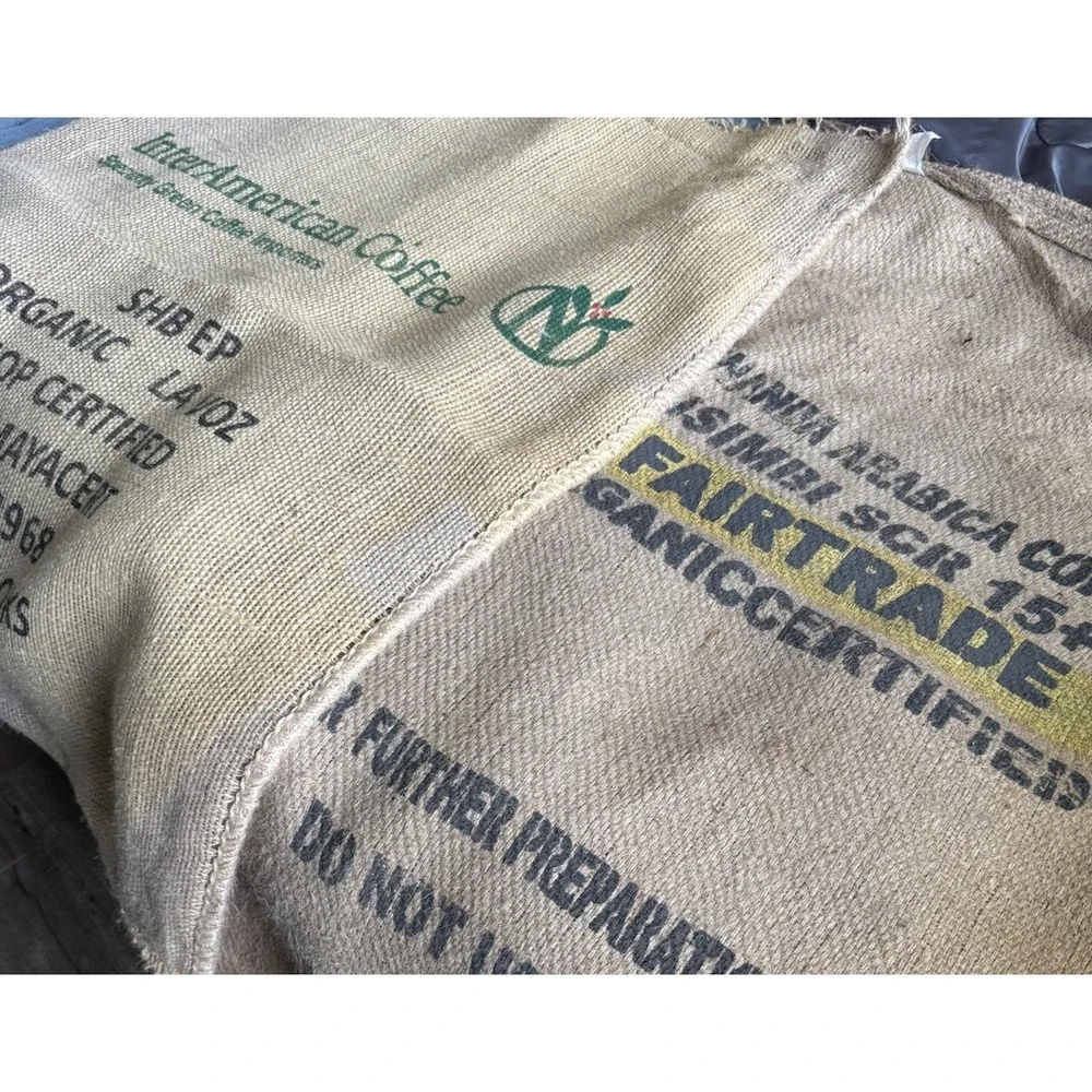 Two Lg Burlap Jute 44x28